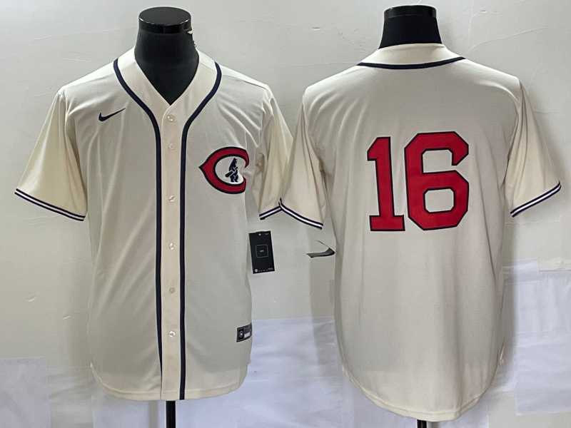 Men%27s Chicago Cubs #16 Patrick Wisdom 2022 Cream Field of Dreams Cool Base Stitched Baseball Jersey